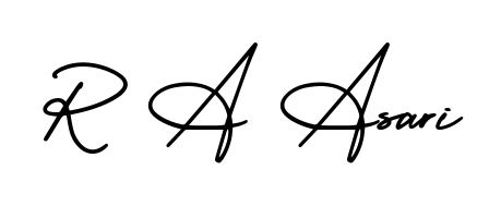 The best way (AmerikaSignatureDemo-Regular) to make a short signature is to pick only two or three words in your name. For converting this name R A Asari. R A Asari signature style 3 images and pictures png