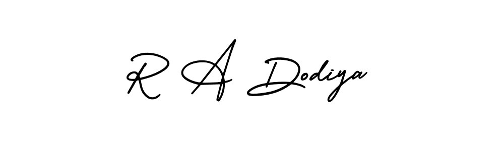 Create a beautiful signature design for name R A Dodiya. With this signature (AmerikaSignatureDemo-Regular) fonts, you can make a handwritten signature for free. R A Dodiya signature style 3 images and pictures png