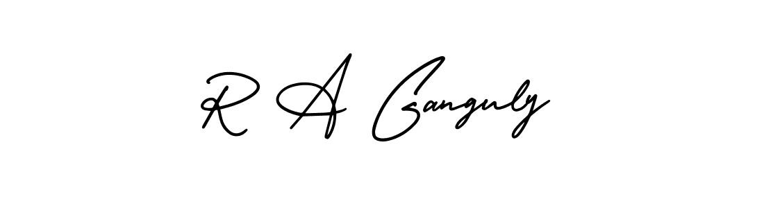 You should practise on your own different ways (AmerikaSignatureDemo-Regular) to write your name (R A Ganguly) in signature. don't let someone else do it for you. R A Ganguly signature style 3 images and pictures png