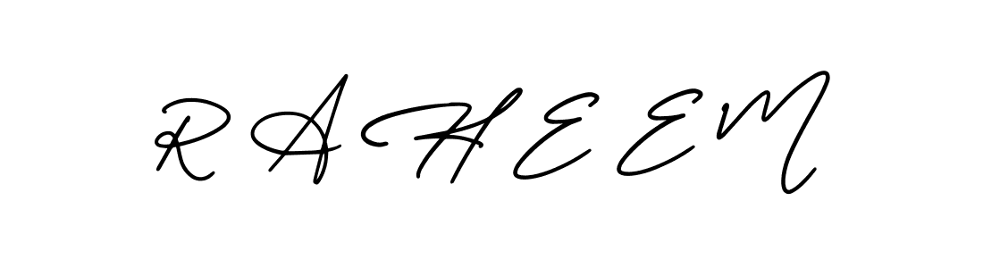 Create a beautiful signature design for name R A H E E M. With this signature (AmerikaSignatureDemo-Regular) fonts, you can make a handwritten signature for free. R A H E E M signature style 3 images and pictures png