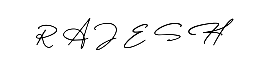 This is the best signature style for the R A J E S H name. Also you like these signature font (AmerikaSignatureDemo-Regular). Mix name signature. R A J E S H signature style 3 images and pictures png