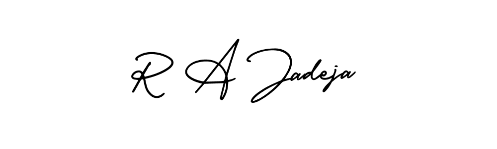 Design your own signature with our free online signature maker. With this signature software, you can create a handwritten (AmerikaSignatureDemo-Regular) signature for name R A Jadeja. R A Jadeja signature style 3 images and pictures png