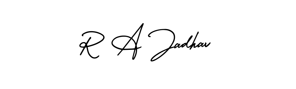 How to make R A Jadhav signature? AmerikaSignatureDemo-Regular is a professional autograph style. Create handwritten signature for R A Jadhav name. R A Jadhav signature style 3 images and pictures png
