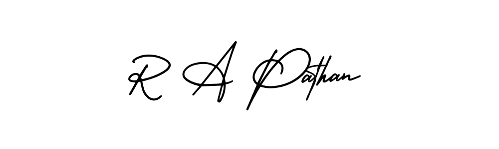 Make a beautiful signature design for name R A Pathan. With this signature (AmerikaSignatureDemo-Regular) style, you can create a handwritten signature for free. R A Pathan signature style 3 images and pictures png