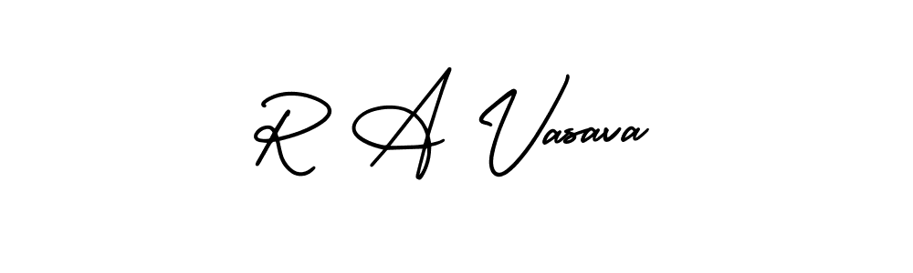 Similarly AmerikaSignatureDemo-Regular is the best handwritten signature design. Signature creator online .You can use it as an online autograph creator for name R A Vasava. R A Vasava signature style 3 images and pictures png