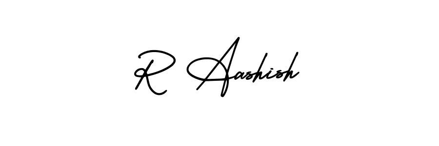 Similarly AmerikaSignatureDemo-Regular is the best handwritten signature design. Signature creator online .You can use it as an online autograph creator for name R Aashish. R Aashish signature style 3 images and pictures png