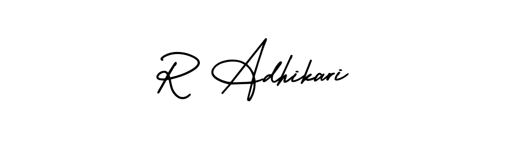 How to Draw R Adhikari signature style? AmerikaSignatureDemo-Regular is a latest design signature styles for name R Adhikari. R Adhikari signature style 3 images and pictures png