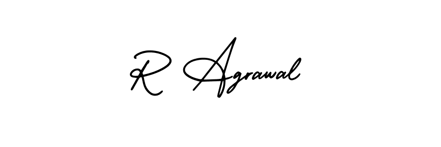 You should practise on your own different ways (AmerikaSignatureDemo-Regular) to write your name (R Agrawal) in signature. don't let someone else do it for you. R Agrawal signature style 3 images and pictures png