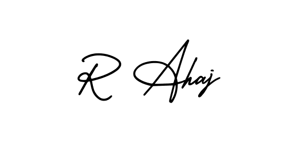 It looks lik you need a new signature style for name R Ahaj. Design unique handwritten (AmerikaSignatureDemo-Regular) signature with our free signature maker in just a few clicks. R Ahaj signature style 3 images and pictures png