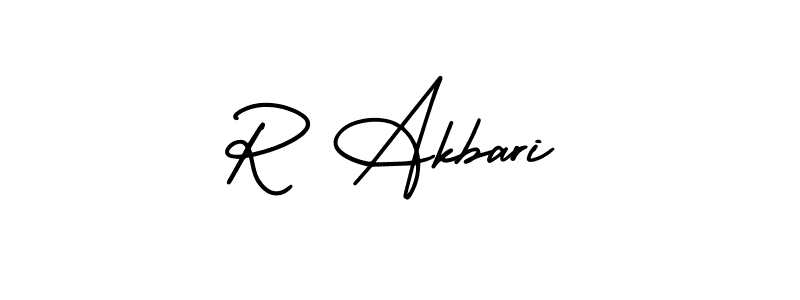 How to make R Akbari signature? AmerikaSignatureDemo-Regular is a professional autograph style. Create handwritten signature for R Akbari name. R Akbari signature style 3 images and pictures png