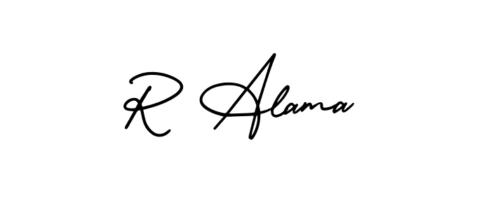 Similarly AmerikaSignatureDemo-Regular is the best handwritten signature design. Signature creator online .You can use it as an online autograph creator for name R Alama. R Alama signature style 3 images and pictures png