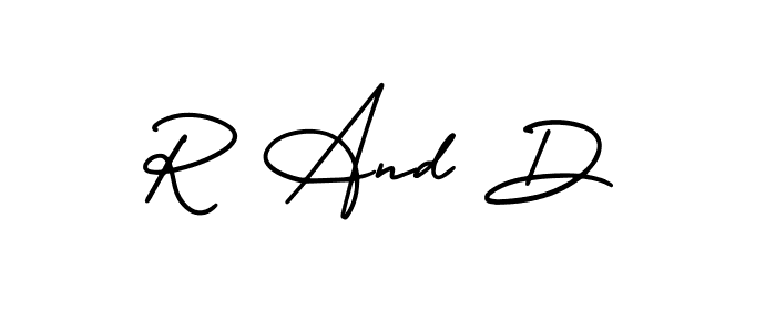 Create a beautiful signature design for name R And D. With this signature (AmerikaSignatureDemo-Regular) fonts, you can make a handwritten signature for free. R And D signature style 3 images and pictures png