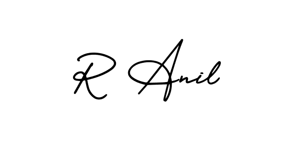 Make a beautiful signature design for name R Anil. With this signature (AmerikaSignatureDemo-Regular) style, you can create a handwritten signature for free. R Anil signature style 3 images and pictures png