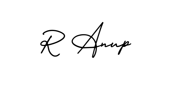 How to make R Anup name signature. Use AmerikaSignatureDemo-Regular style for creating short signs online. This is the latest handwritten sign. R Anup signature style 3 images and pictures png