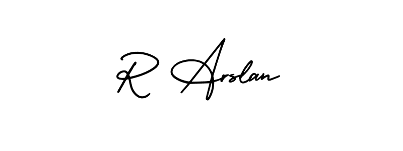 R Arslan stylish signature style. Best Handwritten Sign (AmerikaSignatureDemo-Regular) for my name. Handwritten Signature Collection Ideas for my name R Arslan. R Arslan signature style 3 images and pictures png