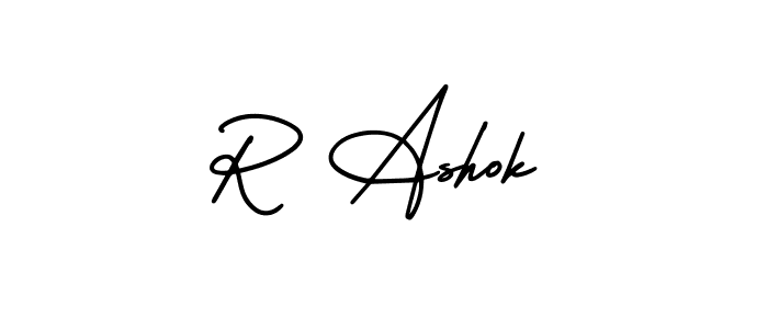 AmerikaSignatureDemo-Regular is a professional signature style that is perfect for those who want to add a touch of class to their signature. It is also a great choice for those who want to make their signature more unique. Get R Ashok name to fancy signature for free. R Ashok signature style 3 images and pictures png