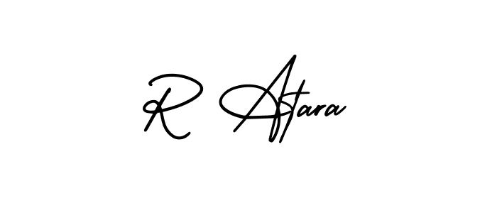 Use a signature maker to create a handwritten signature online. With this signature software, you can design (AmerikaSignatureDemo-Regular) your own signature for name R Atara. R Atara signature style 3 images and pictures png
