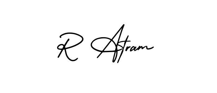 Similarly AmerikaSignatureDemo-Regular is the best handwritten signature design. Signature creator online .You can use it as an online autograph creator for name R Atram. R Atram signature style 3 images and pictures png