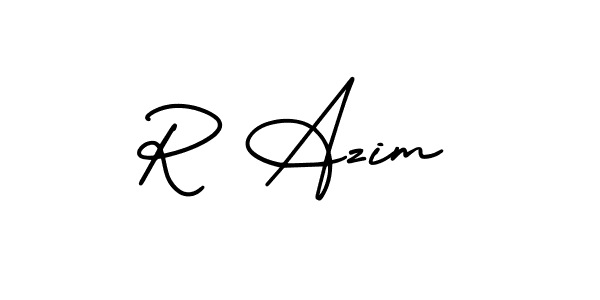 How to make R Azim signature? AmerikaSignatureDemo-Regular is a professional autograph style. Create handwritten signature for R Azim name. R Azim signature style 3 images and pictures png