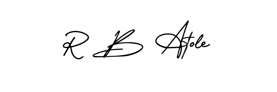 The best way (AmerikaSignatureDemo-Regular) to make a short signature is to pick only two or three words in your name. The name R B Atole include a total of six letters. For converting this name. R B Atole signature style 3 images and pictures png