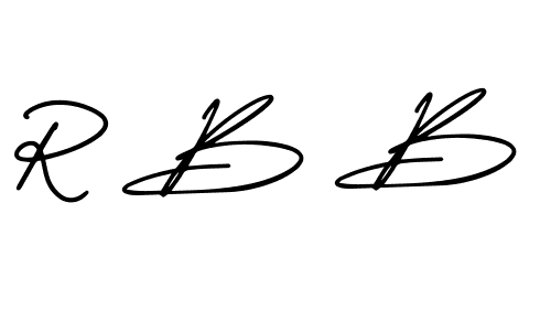 You should practise on your own different ways (AmerikaSignatureDemo-Regular) to write your name (R B B) in signature. don't let someone else do it for you. R B B signature style 3 images and pictures png