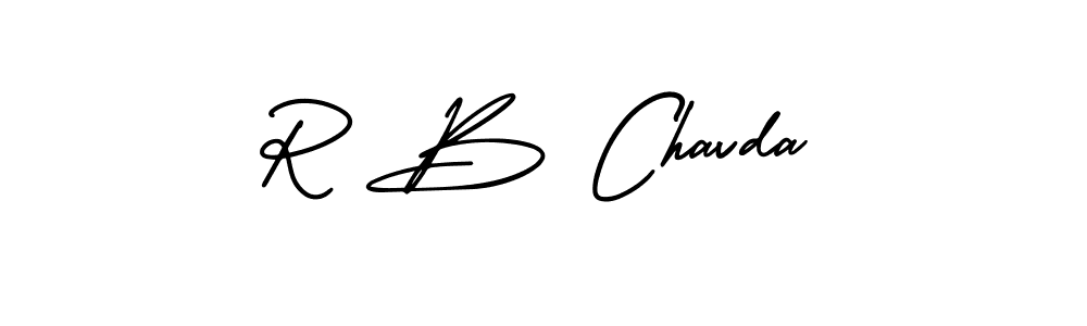 R B Chavda stylish signature style. Best Handwritten Sign (AmerikaSignatureDemo-Regular) for my name. Handwritten Signature Collection Ideas for my name R B Chavda. R B Chavda signature style 3 images and pictures png