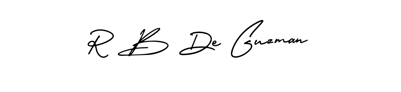 Make a beautiful signature design for name R B De Guzman. With this signature (AmerikaSignatureDemo-Regular) style, you can create a handwritten signature for free. R B De Guzman signature style 3 images and pictures png