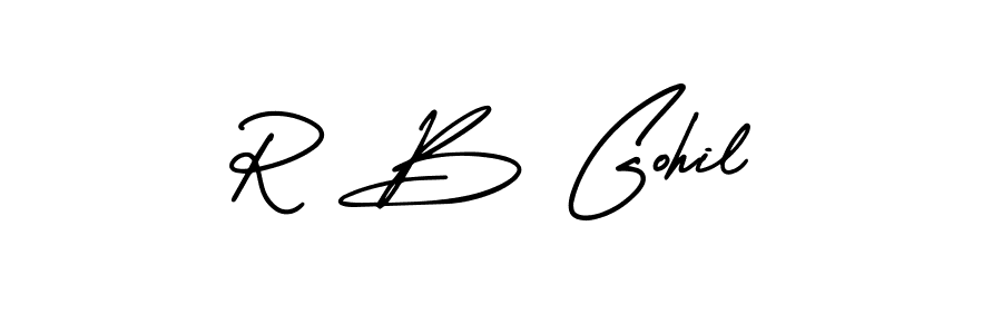 How to Draw R B Gohil signature style? AmerikaSignatureDemo-Regular is a latest design signature styles for name R B Gohil. R B Gohil signature style 3 images and pictures png