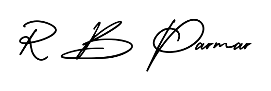 A dynamic signature style for R B Parmar using AmerikaSignatureDemo-Regular script. Designed to look authentic, handwritten, and professional. R B Parmar signature style 3 images and pictures png