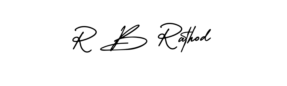 Create a beautiful signature design for name R B Rathod. With this signature (AmerikaSignatureDemo-Regular) fonts, you can make a handwritten signature for free. R B Rathod signature style 3 images and pictures png