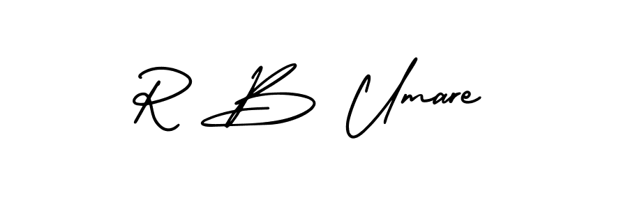Design your own signature with our free online signature maker. With this signature software, you can create a handwritten (AmerikaSignatureDemo-Regular) signature for name R B Umare. R B Umare signature style 3 images and pictures png