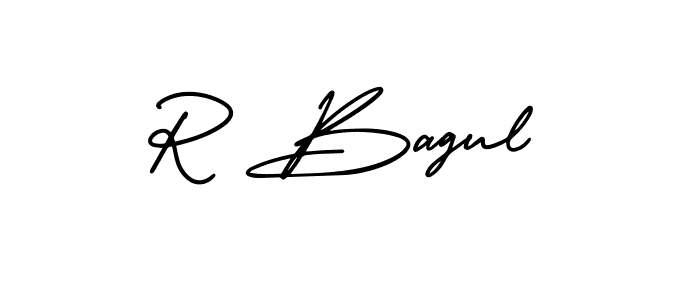 You should practise on your own different ways (AmerikaSignatureDemo-Regular) to write your name (R Bagul) in signature. don't let someone else do it for you. R Bagul signature style 3 images and pictures png