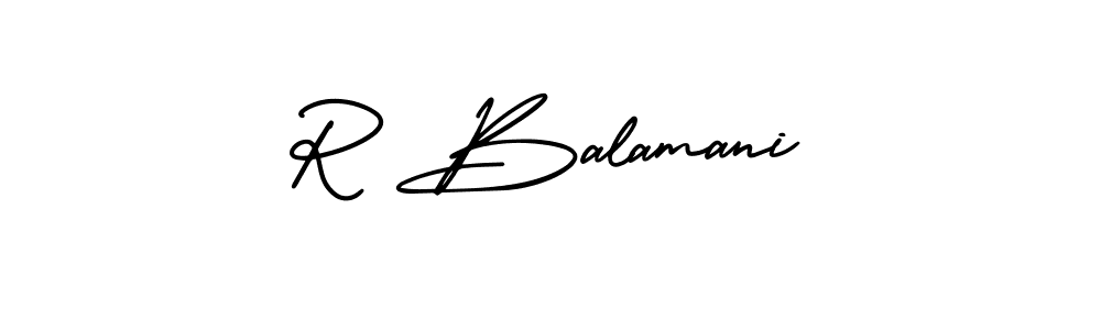 Make a beautiful signature design for name R Balamani. With this signature (AmerikaSignatureDemo-Regular) style, you can create a handwritten signature for free. R Balamani signature style 3 images and pictures png