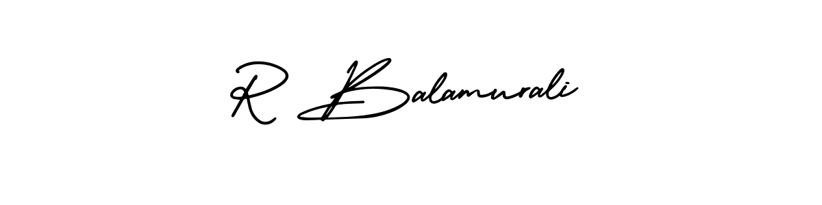 How to make R Balamurali name signature. Use AmerikaSignatureDemo-Regular style for creating short signs online. This is the latest handwritten sign. R Balamurali signature style 3 images and pictures png