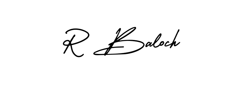 The best way (AmerikaSignatureDemo-Regular) to make a short signature is to pick only two or three words in your name. The name R Baloch include a total of six letters. For converting this name. R Baloch signature style 3 images and pictures png