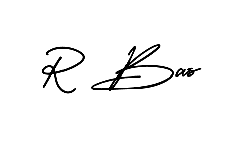 How to make R Bas name signature. Use AmerikaSignatureDemo-Regular style for creating short signs online. This is the latest handwritten sign. R Bas signature style 3 images and pictures png