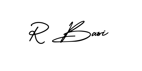 Make a beautiful signature design for name R Basi. With this signature (AmerikaSignatureDemo-Regular) style, you can create a handwritten signature for free. R Basi signature style 3 images and pictures png