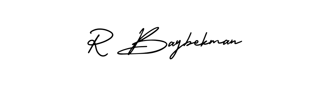 Also You can easily find your signature by using the search form. We will create R Baybekman name handwritten signature images for you free of cost using AmerikaSignatureDemo-Regular sign style. R Baybekman signature style 3 images and pictures png