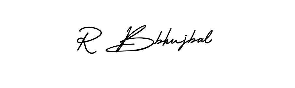 How to make R Bbhujbal name signature. Use AmerikaSignatureDemo-Regular style for creating short signs online. This is the latest handwritten sign. R Bbhujbal signature style 3 images and pictures png