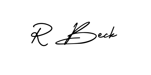 Design your own signature with our free online signature maker. With this signature software, you can create a handwritten (AmerikaSignatureDemo-Regular) signature for name R Beck. R Beck signature style 3 images and pictures png