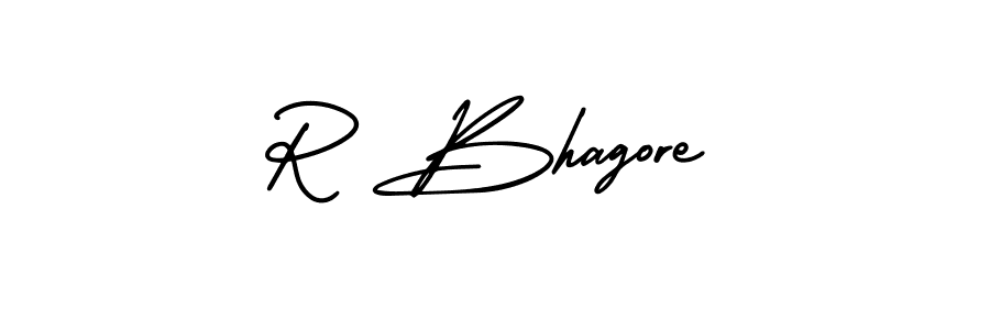 Similarly AmerikaSignatureDemo-Regular is the best handwritten signature design. Signature creator online .You can use it as an online autograph creator for name R Bhagore. R Bhagore signature style 3 images and pictures png