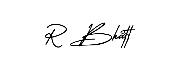 You should practise on your own different ways (AmerikaSignatureDemo-Regular) to write your name (R Bhatt) in signature. don't let someone else do it for you. R Bhatt signature style 3 images and pictures png