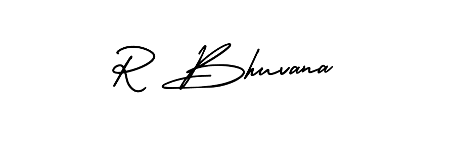 How to Draw R Bhuvana signature style? AmerikaSignatureDemo-Regular is a latest design signature styles for name R Bhuvana. R Bhuvana signature style 3 images and pictures png