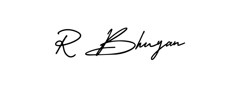 Design your own signature with our free online signature maker. With this signature software, you can create a handwritten (AmerikaSignatureDemo-Regular) signature for name R Bhuyan. R Bhuyan signature style 3 images and pictures png