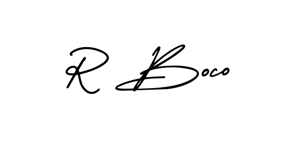 Similarly AmerikaSignatureDemo-Regular is the best handwritten signature design. Signature creator online .You can use it as an online autograph creator for name R Boco. R Boco signature style 3 images and pictures png