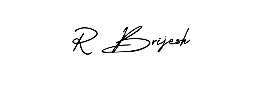 R Brijesh stylish signature style. Best Handwritten Sign (AmerikaSignatureDemo-Regular) for my name. Handwritten Signature Collection Ideas for my name R Brijesh. R Brijesh signature style 3 images and pictures png