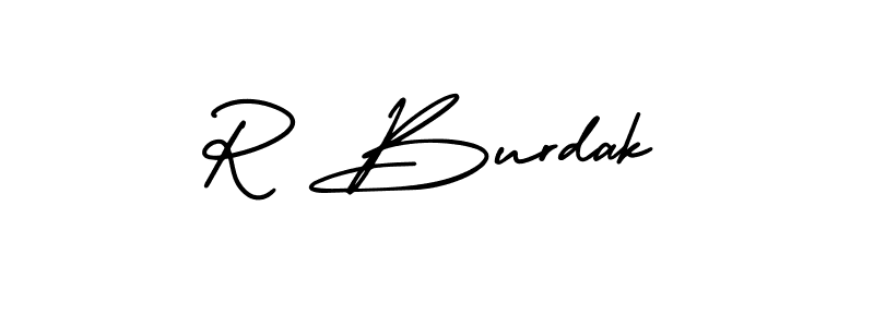 How to Draw R Burdak signature style? AmerikaSignatureDemo-Regular is a latest design signature styles for name R Burdak. R Burdak signature style 3 images and pictures png