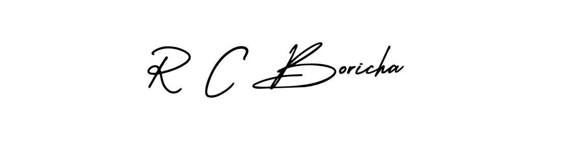 Use a signature maker to create a handwritten signature online. With this signature software, you can design (AmerikaSignatureDemo-Regular) your own signature for name R C Boricha. R C Boricha signature style 3 images and pictures png