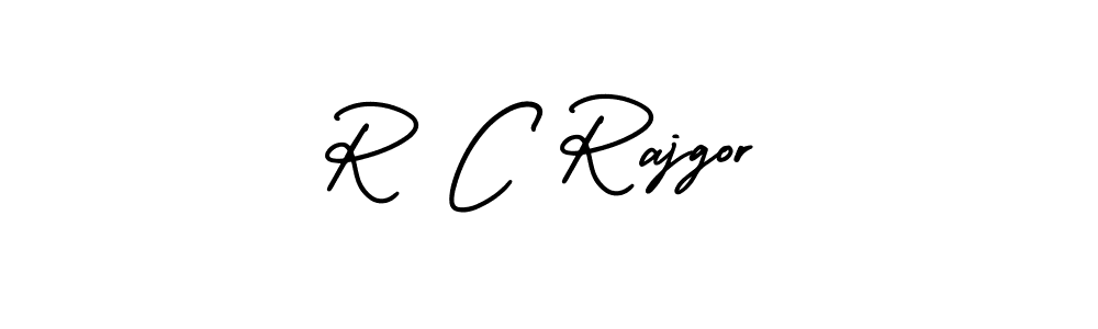 You should practise on your own different ways (AmerikaSignatureDemo-Regular) to write your name (R C Rajgor) in signature. don't let someone else do it for you. R C Rajgor signature style 3 images and pictures png