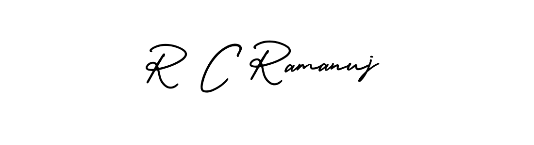 R C Ramanuj stylish signature style. Best Handwritten Sign (AmerikaSignatureDemo-Regular) for my name. Handwritten Signature Collection Ideas for my name R C Ramanuj. R C Ramanuj signature style 3 images and pictures png